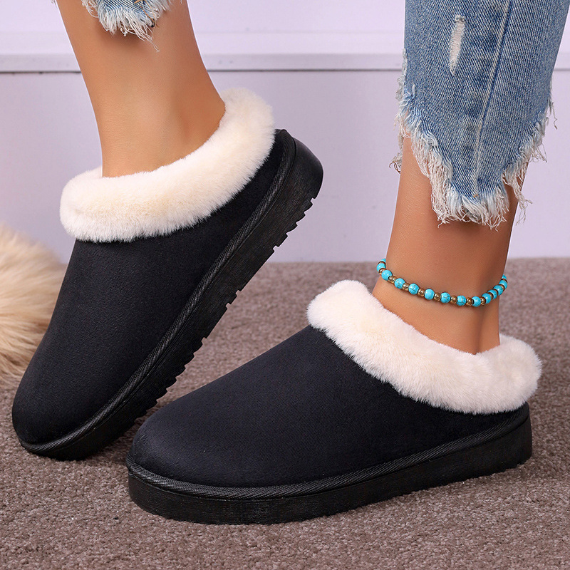 Winter new thick bottom short cylinder thick slip-on lazy light cotton shoes_voghion.com