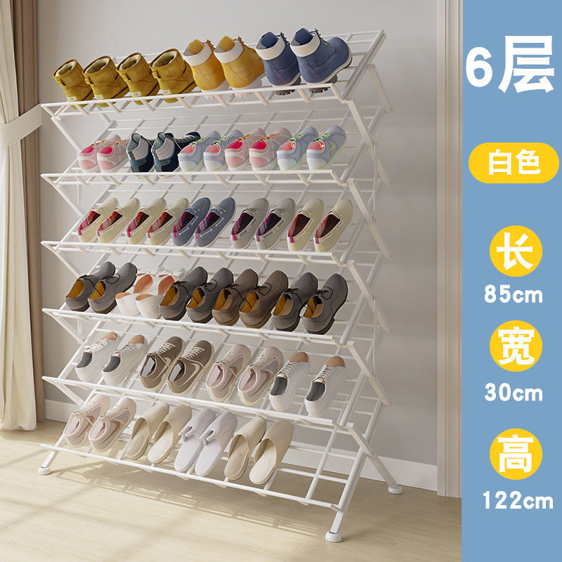 Estante de zapatos plegable sin instalación sala de estar de alquiler puerta de piso de almacenamiento de zapatos estante de almacenamiento plegable moderno simple
