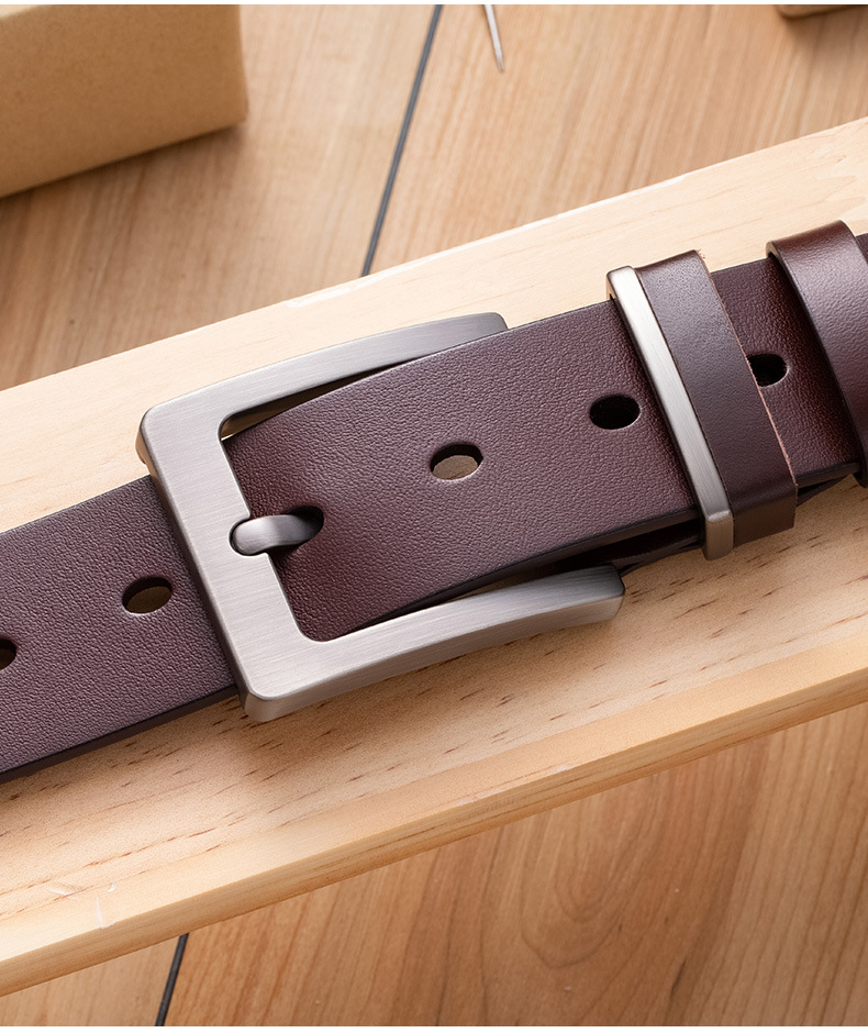 Premium first-layer cowhide men's belt, casual and versatile Korean-style jeans, genuine leather fashionable men's belt, high-end and authentic