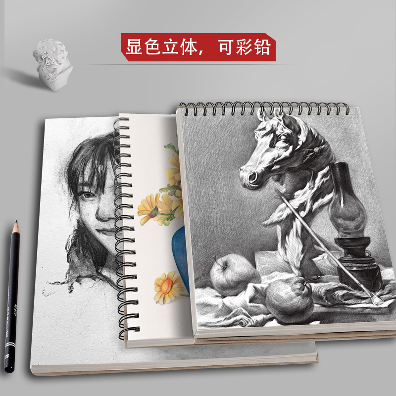 Wholesale factory 160g 8K 16K A4 sketchbook wire-bound sketchbook drawing pad 8K painting book