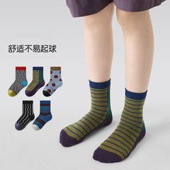 儿童袜子秋款男童袜子薄款中筒袜条纹男孩中筒运动短袜透气学生袜