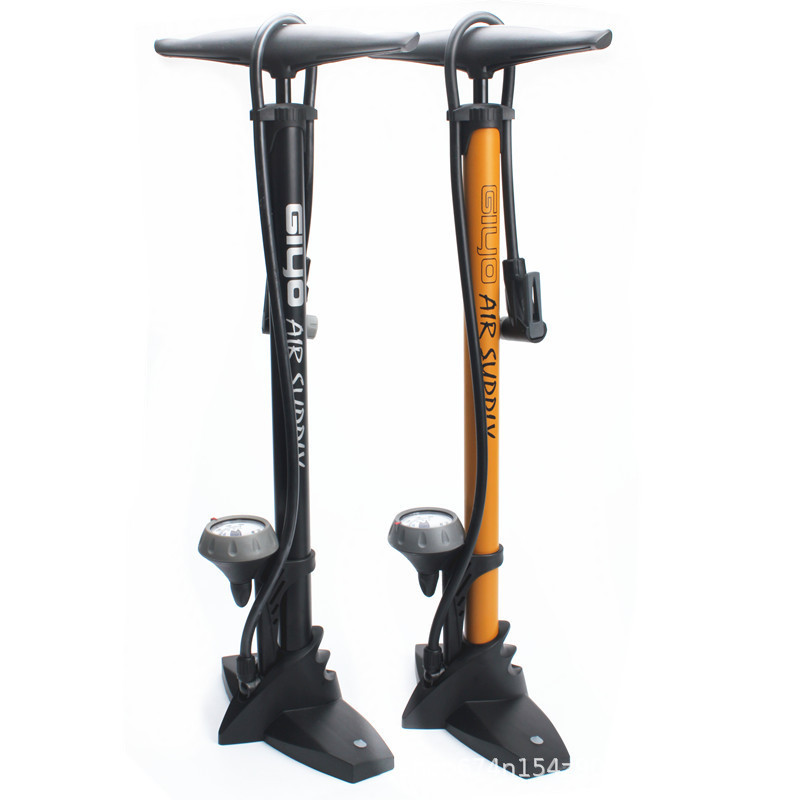 Giyo bicicleta bomba piso tipo 55p boca inteligente tubo suave con manómetro de aire inflador herramienta reparación