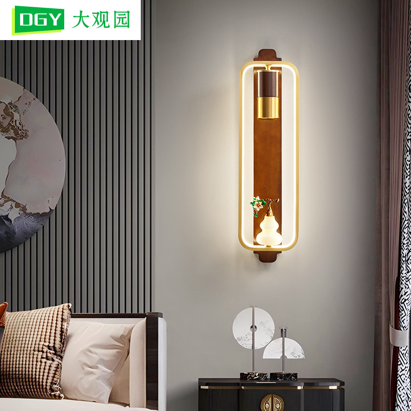 Luz lujosa nueva lámpara de pared china antigua Zen escalera dormitorio lámpara de cabezal de cama retro sala de estar lámpara de pared de fondo 523L