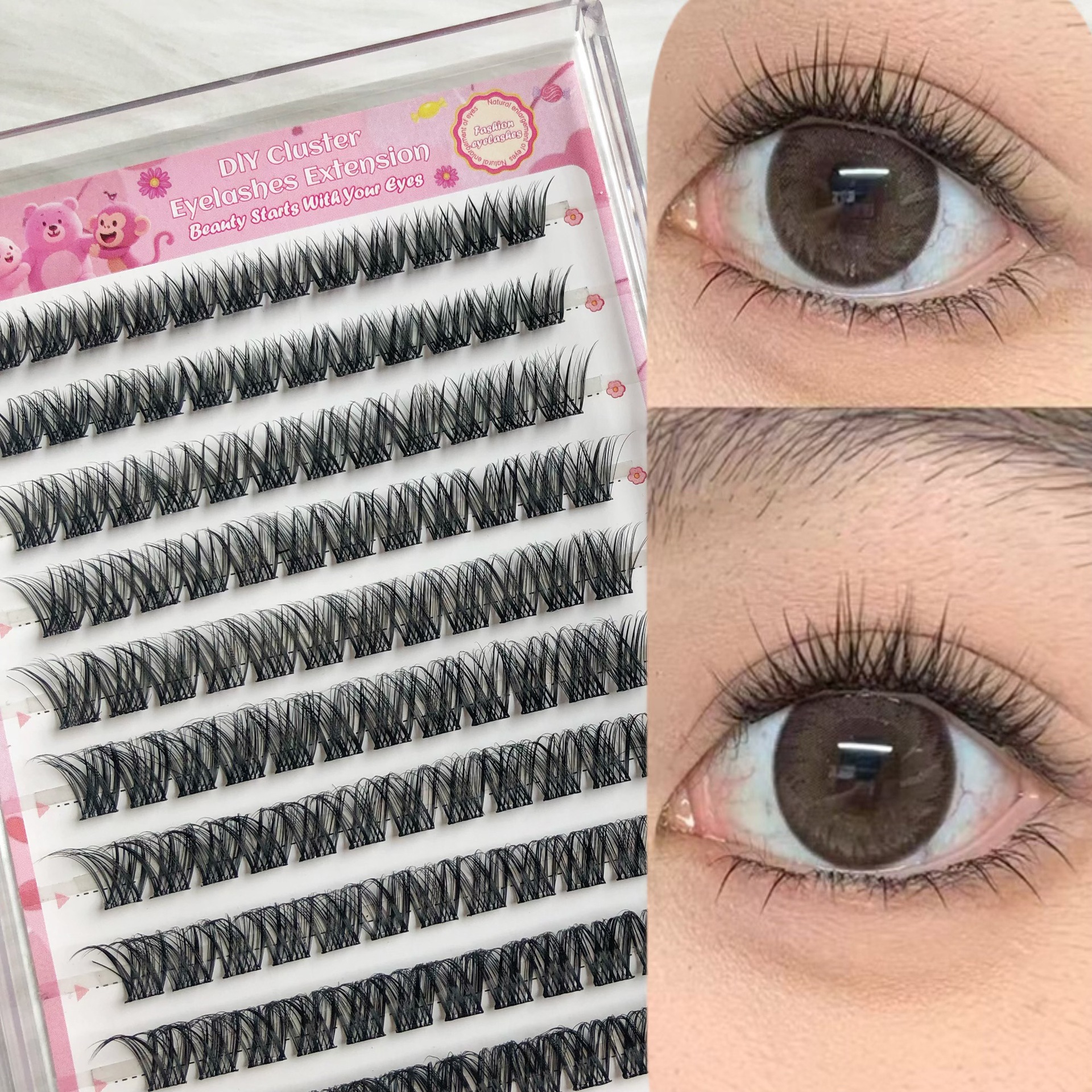 Transfronterizas pestañas falsas 30 - 100D comercio exterior caja de pestañas gruesas con pinzas de pegamento conjunto de pestañas falsas
