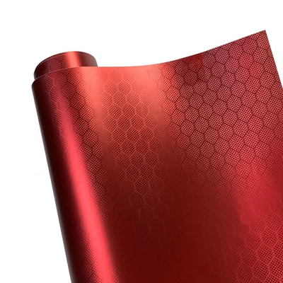Body sticker — Film, Glossy and Matte Interior - pet-diamond-forged-carbon-red-30cm30cm