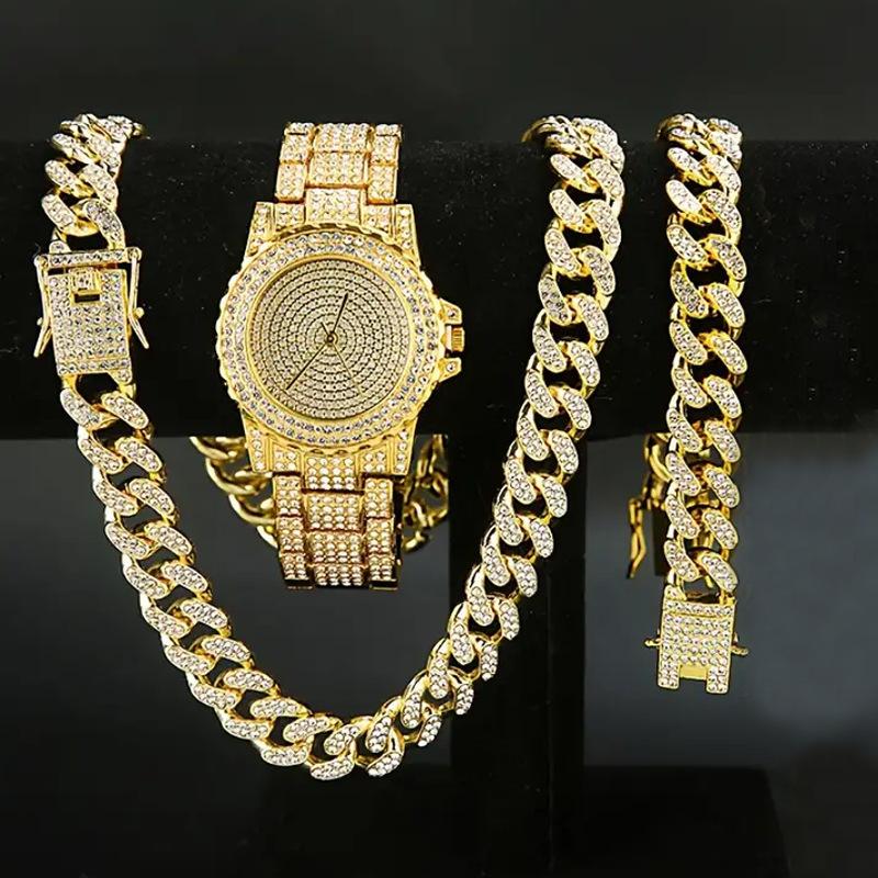 New Full Diamond Fashion Quartz Watch for Women with Roman Numeral Bracelet, One-Piece Wholesale Live Streaming Sales