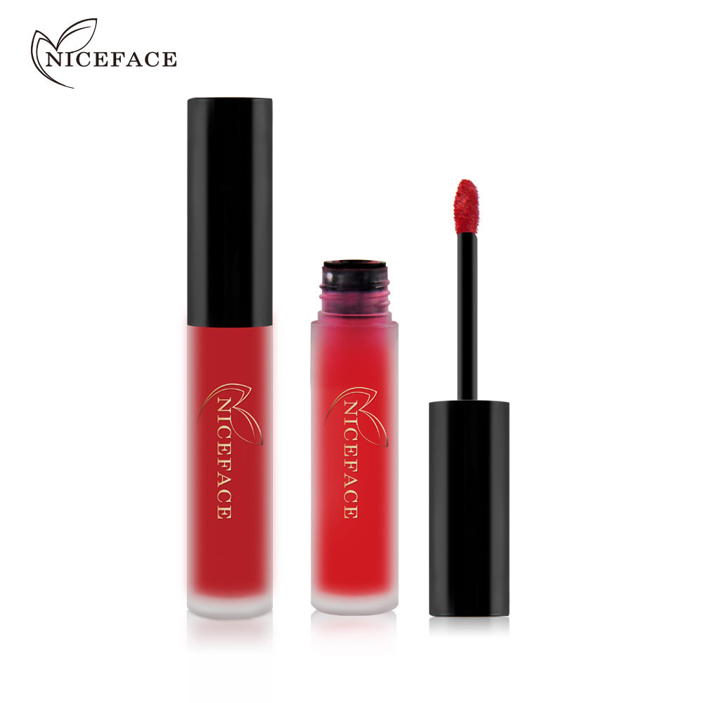 NICEFACE Matte Gloss Lippenstift, farbecht, matt, nicht feuchtigkeitsspendend, Orange_voghion.com