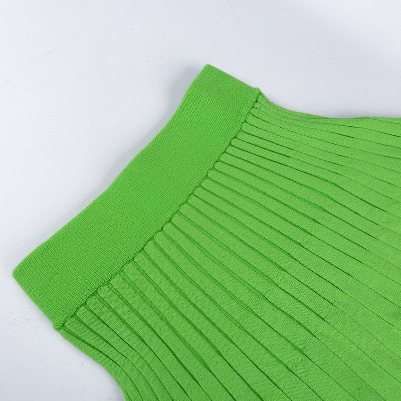 Title 12, Sunken Stripe Knitted Skirt Short Sleeve Suit A...