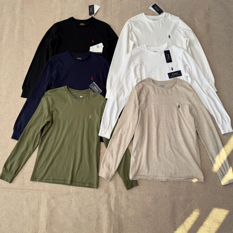 2026 Autumn Collection: Classic Ralph Lauren Polo Shirt with Embroidered Logo, Unisex, Casual, Loose Fit, Fashionable, Round Neck, Long Sleeve 2026 Autumn Collection: Classic Ralph Lauren Polo Shirt with Embroidered Logo, Unisex, Casual, Loose Fit, Fashionable, Round Neck, Long Sleeve