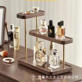 木质桌面置物架玄关钥匙摆件收纳架桌面化妆品香水储物架饰品架