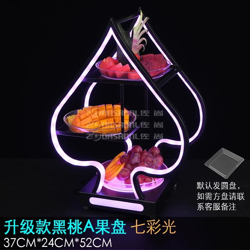 Fabricante al por mayor KTV platos de frutas, bocadillos de bocadillos, platos de bocadillos, barra especial de platos de frutas luminosas LED