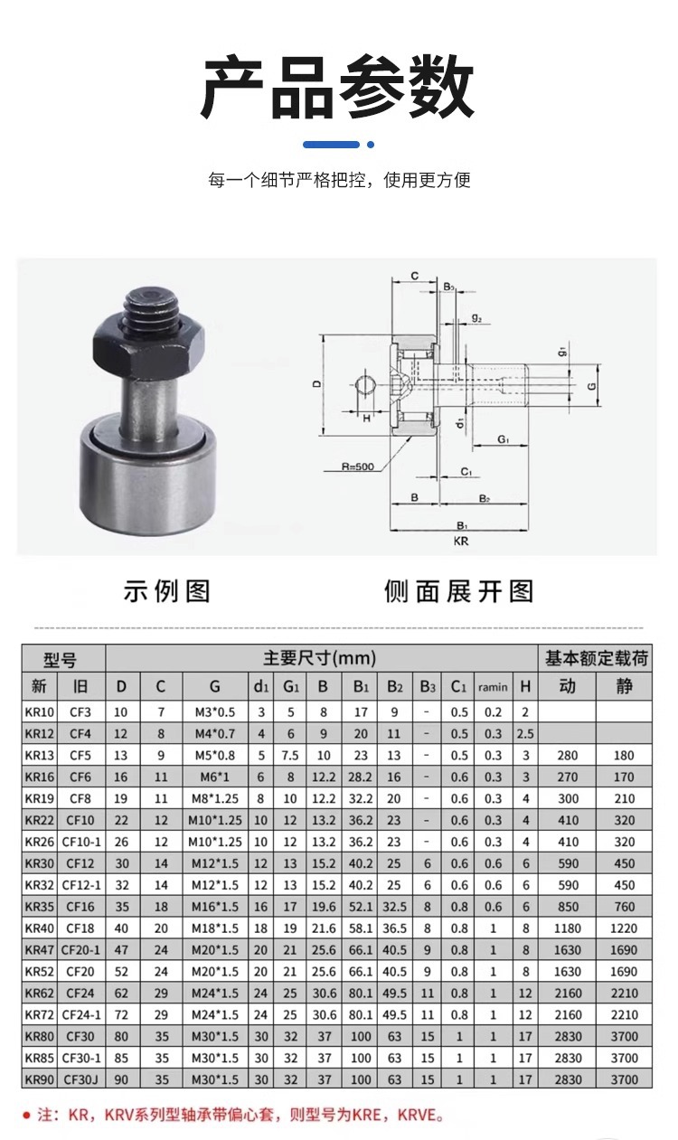 螺栓滚轮轴承CF3 CF4 CF5 CF6 CF8 CF10-1 CF12-1 CF16凸轮随动器-阿里巴巴