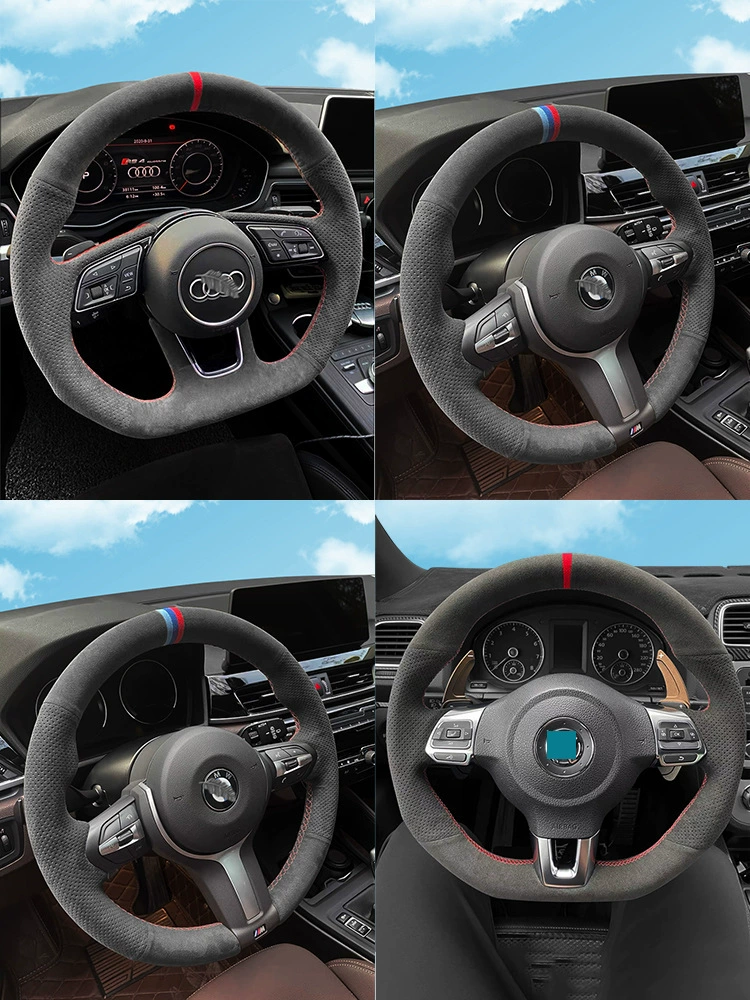 Чехол на руль с ручной строчкой из меха, подходит для BMW 3 серии, серия X1, X3, 320i/x520/x6/5-й/3-й серии