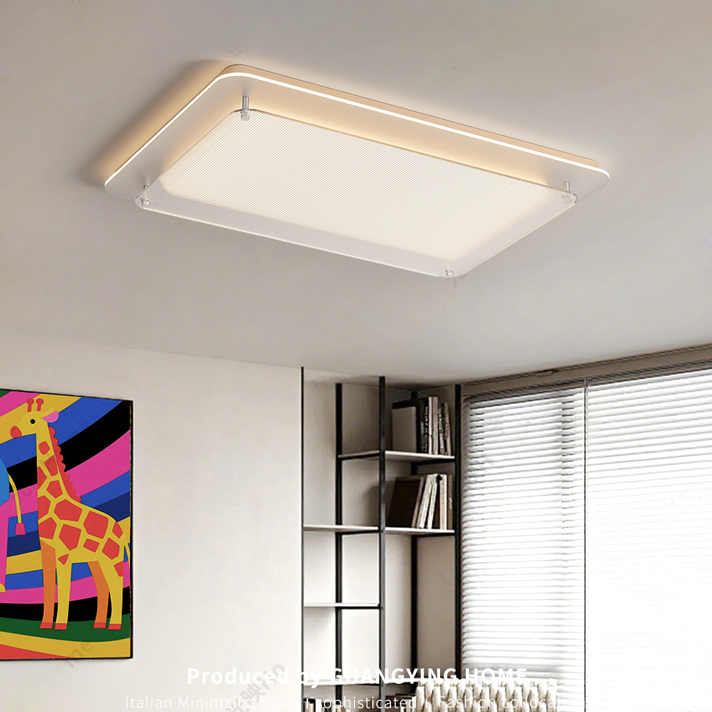 Modern and minimalistic ceiling light for living room