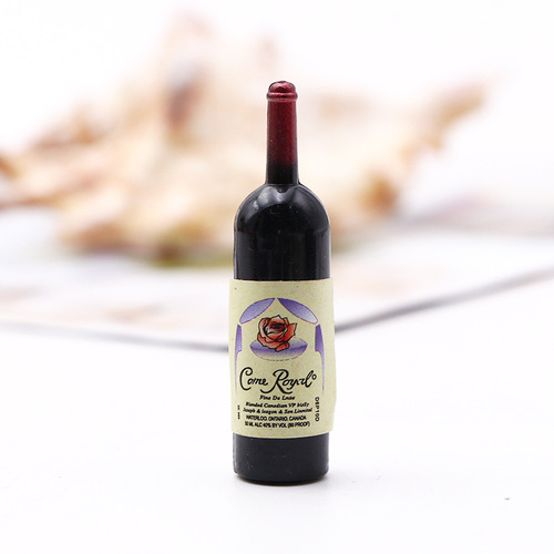 1:12 Doll House Accessories Scene Model Micro Landscape Decoration Photography Props Mini Simulation Plastic Red Wine Bottle