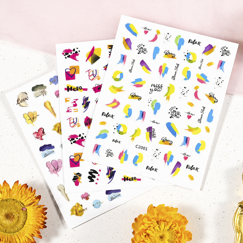 Cost-Effective Nail Art Stickers DIY Creative Graffiti Personalized Abstract Nail Stickers with Adhesive Backing Waterproof Nail Art Decoration Stickers