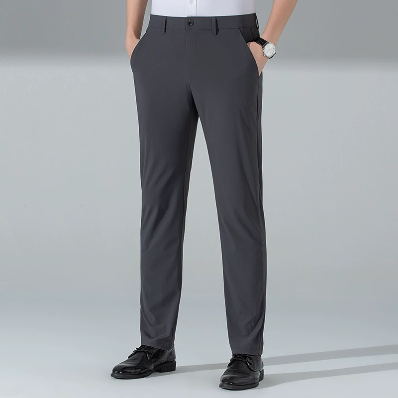 Новые летние мужские повседневные брюки, тонкие брюки из ледяного шелка, мужские брендовые брюки для молодых и средних лет, антибактериальные брюки класса 5А