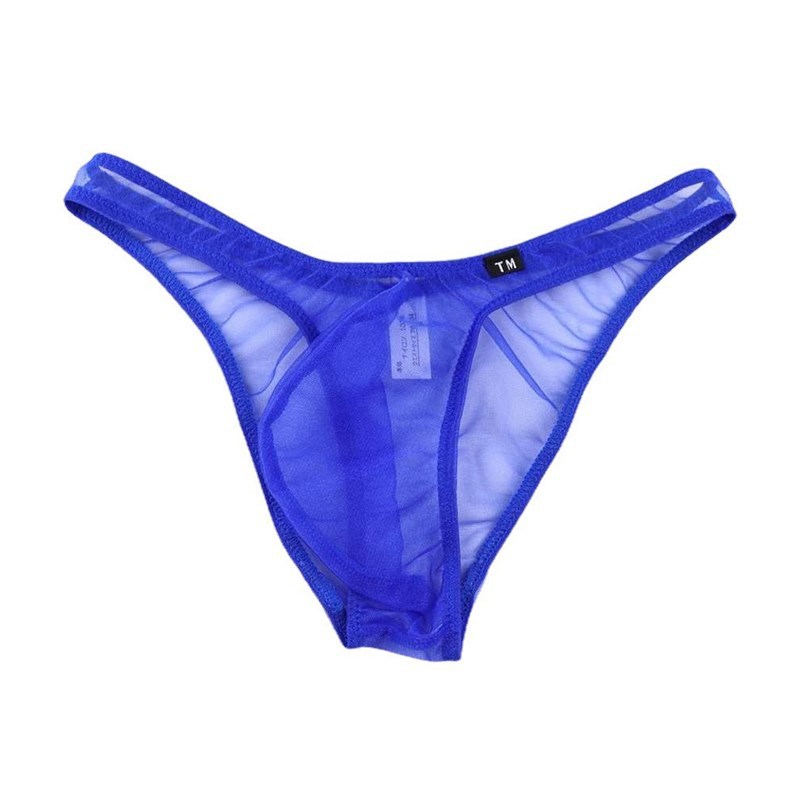Men's Briefs Sexy Transparent Large Pocket Low Waist Thin Mesh Soft Fabric Stretch Breathable Men's Bikini