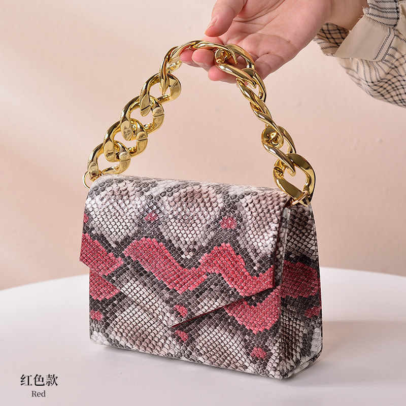 Creativa nicho de moda serpentina bolsa de estilo europeo y americano cadena patrón animal bolsa cruzada-frontera bolso de noche de las mujeres