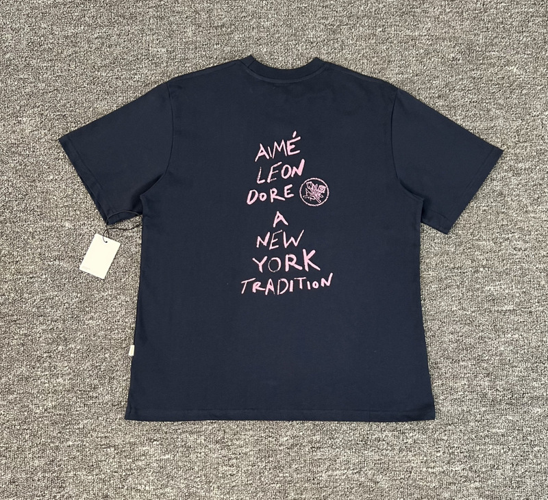 Aime Leon Dore抽象色ブロックロゴプリント夏ハイストリート男女ゆるいカジュアル半袖tシャツ潮|undefined