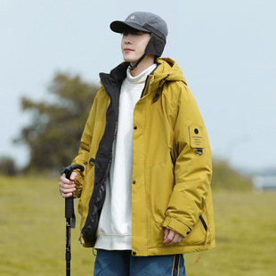 Autumn and Winter Loose Trendy Brand Cotton Clothes Warm Casual Jacket Men's Spring and Autumn Jacket Cotton Coat Coat Plus Cotton