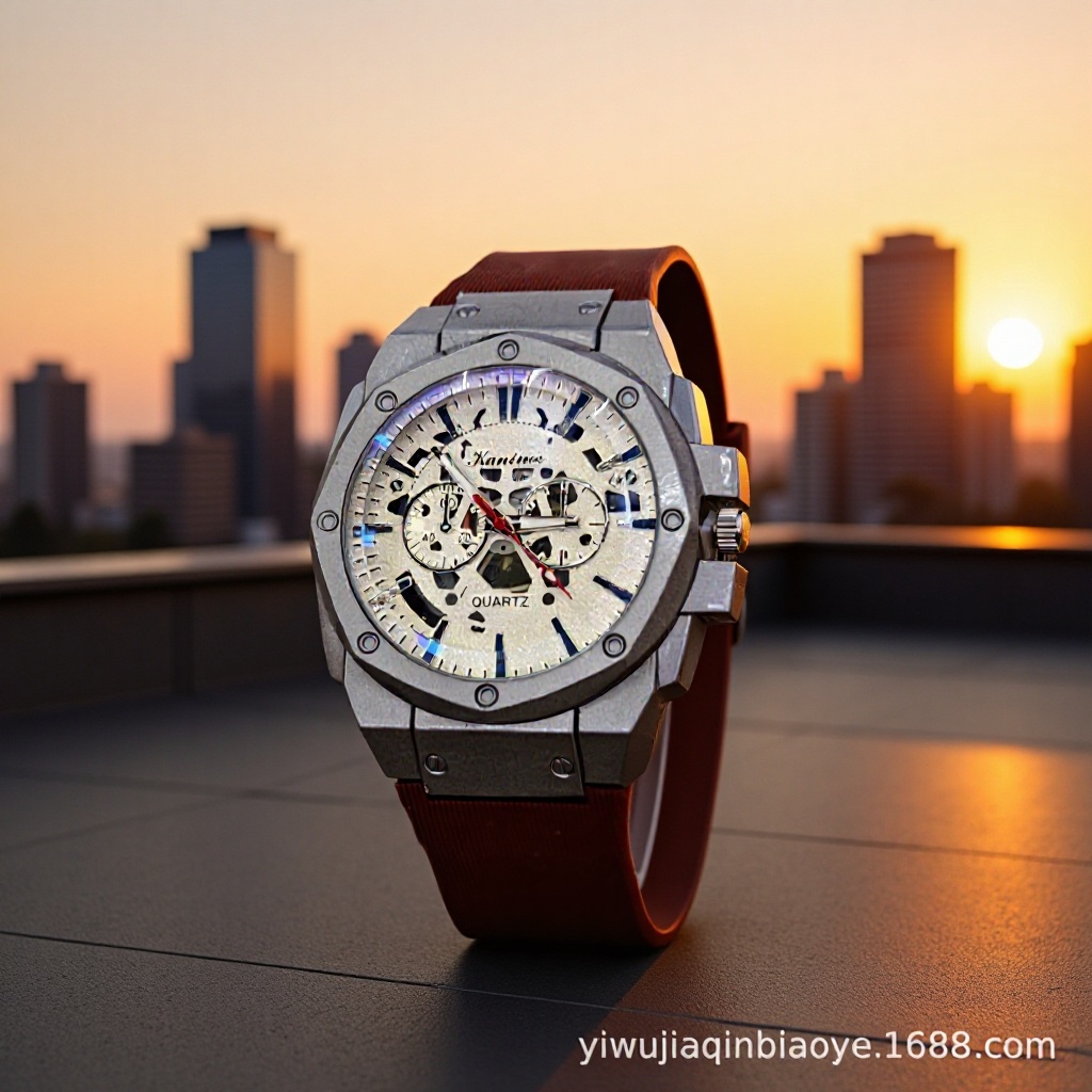 New Hollow Richard Quartz Watch Fashion Watch in stock Wholesale Cross-border Foreign Trade Men's Watch Silicone Band Watch