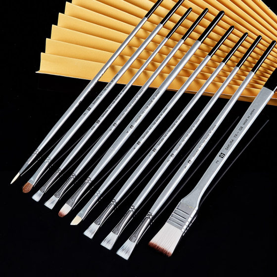 Cherry Blossom Nylon Hair Fan Oil Painting Gouache Watercolor Acrylic Set Brush Student Single Art Joint Examination Beginner Pen