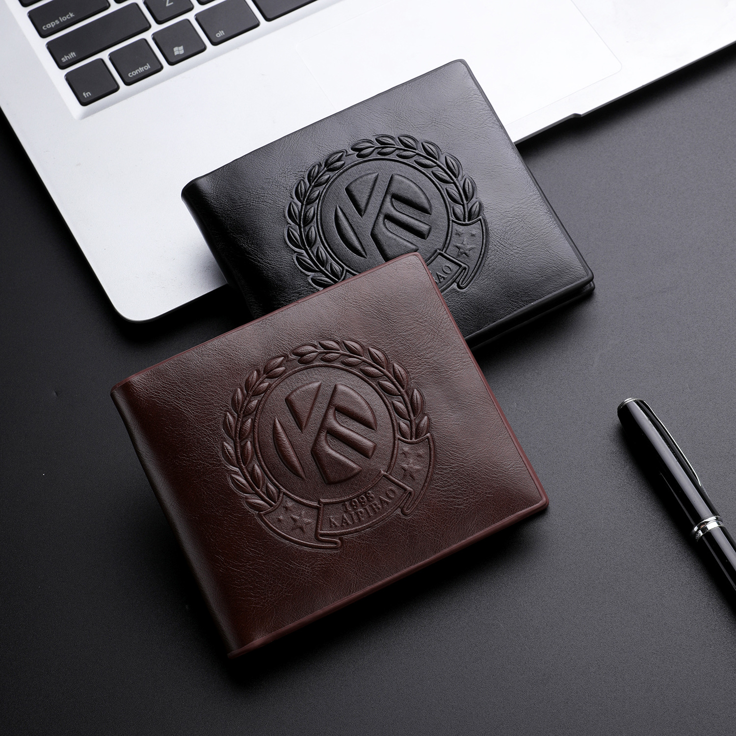 Short PU men's bag factory men's wallet hand-embossed purse European and American personalized coin purse wallet