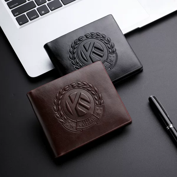 Short PU men's bag factory men's wallet hand-embossed purse European and American personalized coin purse wallet