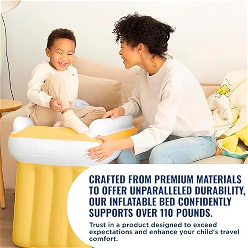 Portable Car Inflatable Bed for Children, Suitable for Airplane and High-Speed Rail Travel, with Velvet Safety Protection, a Baby Sleeping Essential