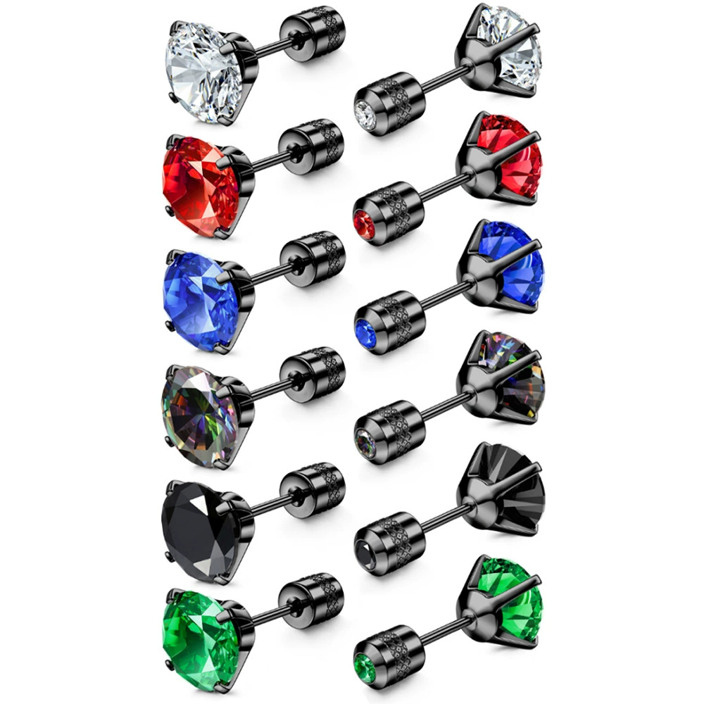 Европейские и американские серьги взрывы круглые цирконовые ушные гвозди