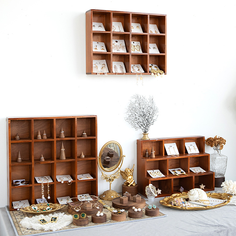 보석 디스플레이 랙 멀티 그리드 스토리지 랙 보석 귀걸이 보석 디스플레이 촬영 소품 스토리지 캐비닛