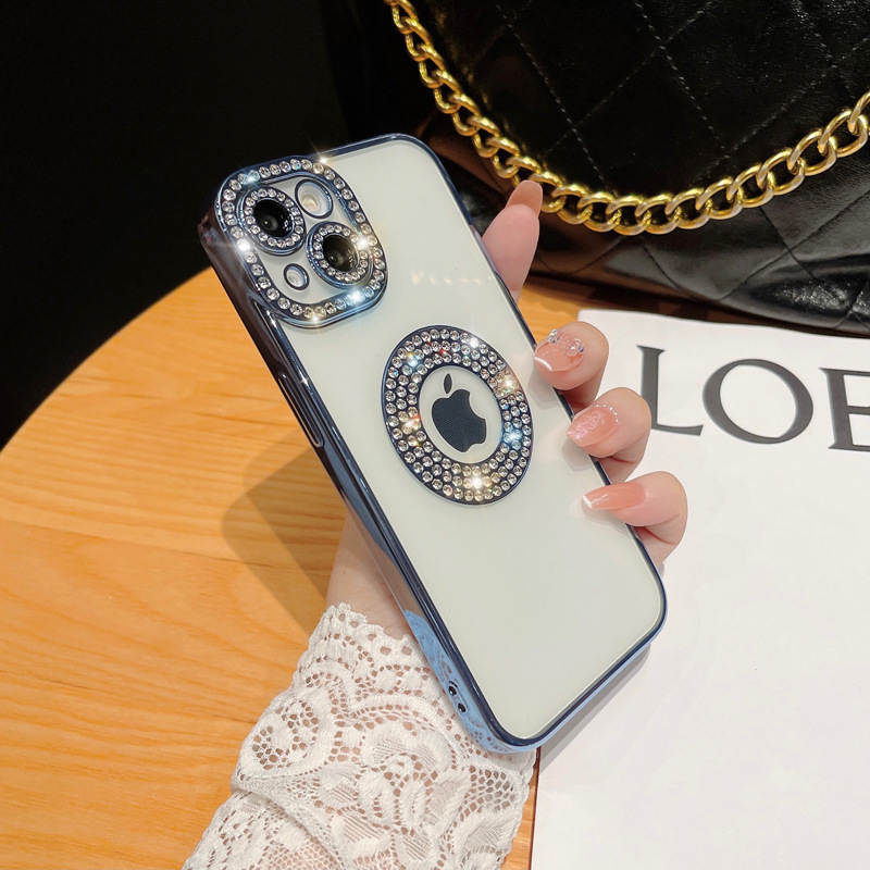 Electroplated round point drill missed mark Apple 15plus mobile phone case for iphone16promax diamond 14/13