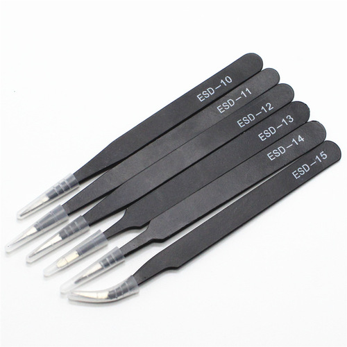 Tweezers 6-piece set in yellow bag cross-border English packaging Aquarium clips pointed elbow disassembly tool set supplied by manufacturer
