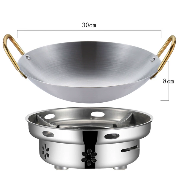 Alcohol stove + (30cm large dry pot, golden ear thickened version)