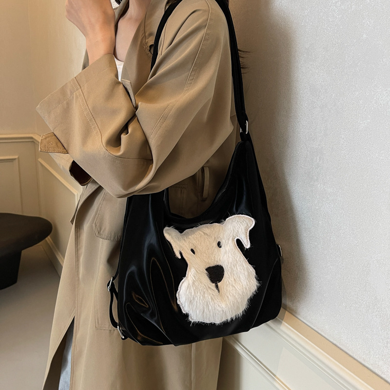 Perro peludo nuevo gran capacidad simple bolso de hombro bolso de mujer ocio nuevo versátil viaje multipropósito mochila