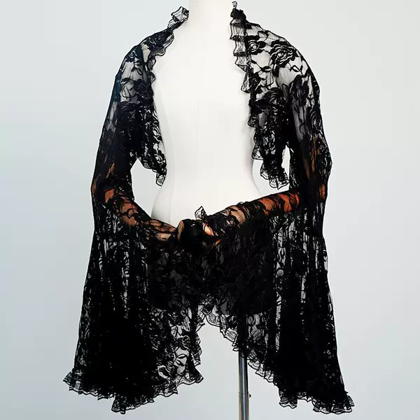 Summer 2026 New Sexy Cardigan Top, Dark Style, Slim Fit, Classic Lace Blouse for Women