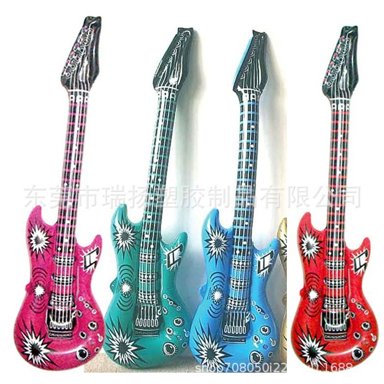 儿童充气乐器玩具PVC充气吉他儿童舞台充气道具麦克风PARTY装饰品