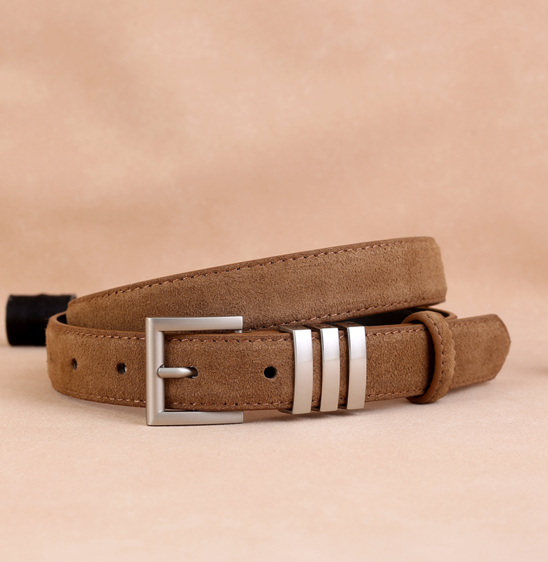 1 Piece Quantity Simple Style Solid Color Alloy Cow Suede Leather Plating Women's Leather Belts