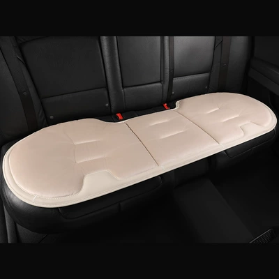 Seat cushion, seat cover – Baby Velvet Flannel Three-Piece Set - long-beige-no-car-logo