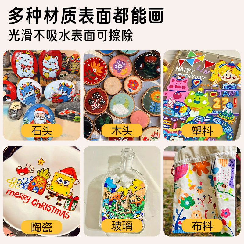 Bolígrafo de acrílico blando de nylon bolígrafo de dibujo de estudiantes de graffiti bolígrafo de cepillo 24 colores plegables bolígrafo de color acuoso