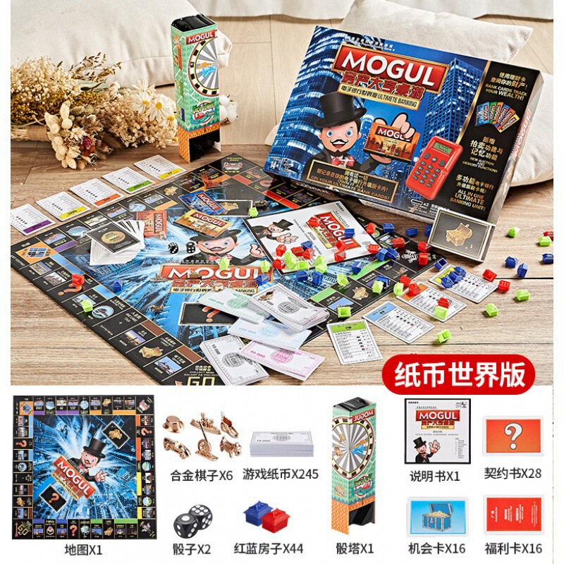 正版大富翁游戏棋世界版中国版超大号儿童成年版桌游房产大亨牌玩|undefined