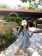 清纯系松弛感polo领长袖衬衫女早秋休闲减龄小众高知温柔别致上衣