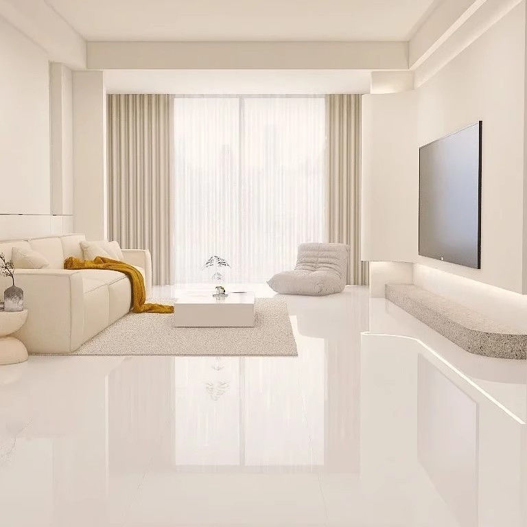 750X1500 White Crystal Glaze Velvet Soft Light Ceramic Floor Tiles for Living Room Flooring