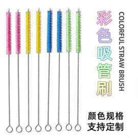 亚马逊选品彩色吸管刷 304不锈钢试管刷 厨房管道刷 尼龙缝隙刷