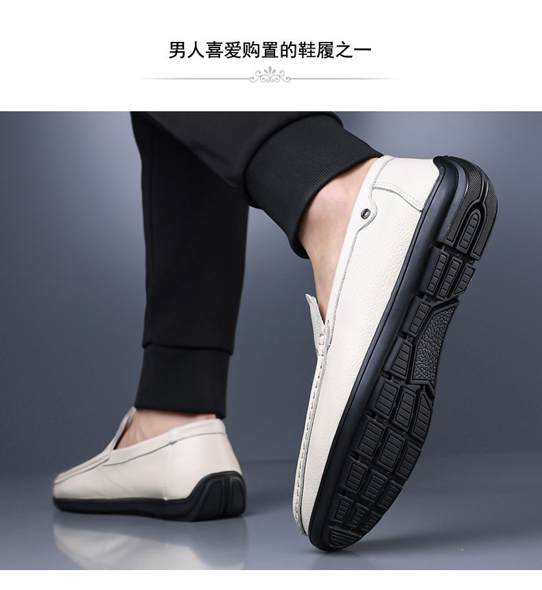 Giày lười nam da thật xỏ chân tiện lợi, thoáng khí khoét lỗ, đế bằng gót 2 cm — Giày bệt Q6121 màu đen, Q6121 giày bệt màu nâu, Q6121 giày bệt màu trắng, Q6121-2 khoét rỗng màu trắng chi tiết 18