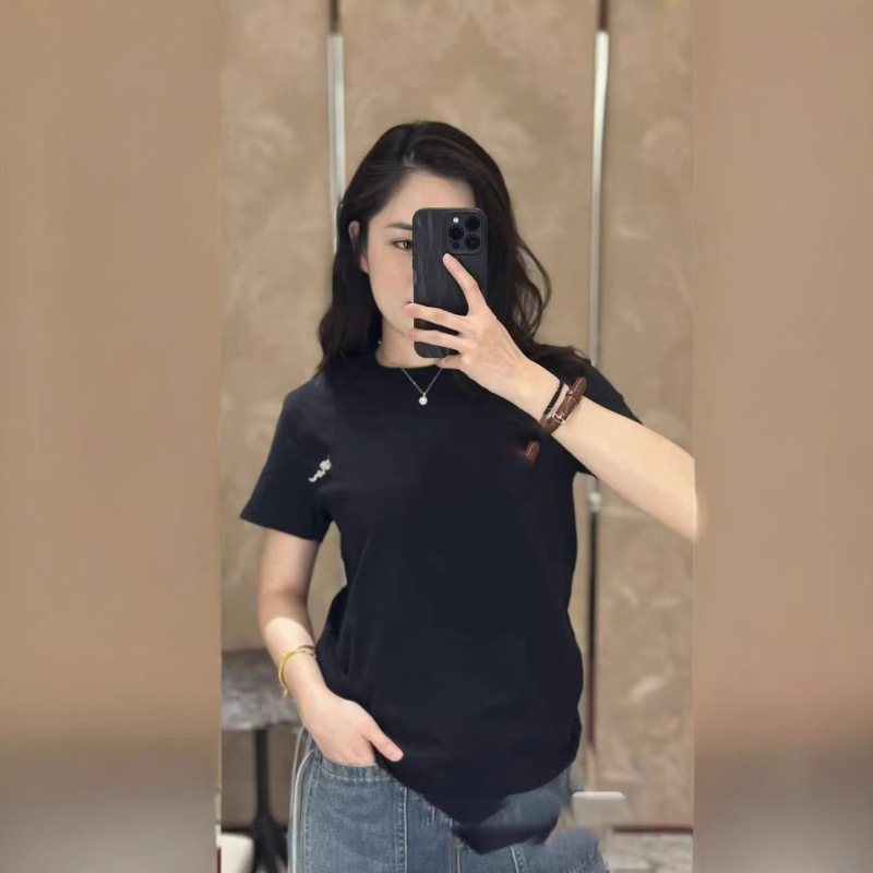 Nanyou Women's Clothing 2026 Summer New Round Neck Short Sleeve T-Shirt for Women, Casual Loose Fit, Slimming, Simple and Versatile Tee