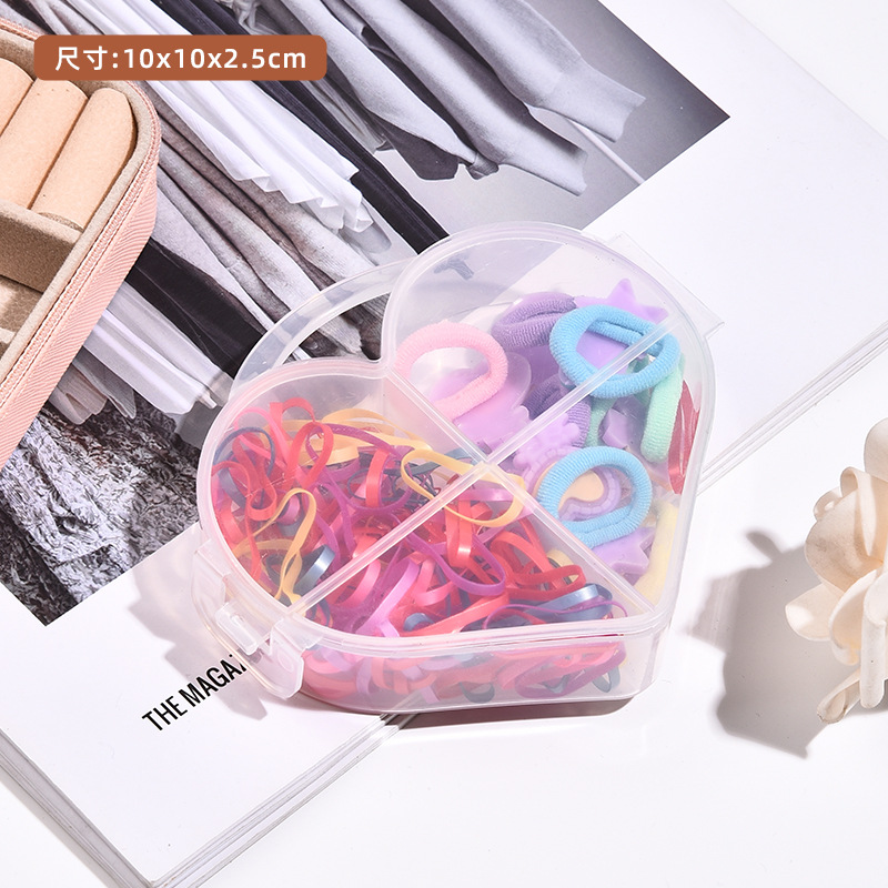 Nuevo estilo para niños pequeña princesa bolso para el cabello anillo para el cabello niña macaron fresco y dulce cuerda para el cabello lindo juego de accesorios para el cabello caja de regalo