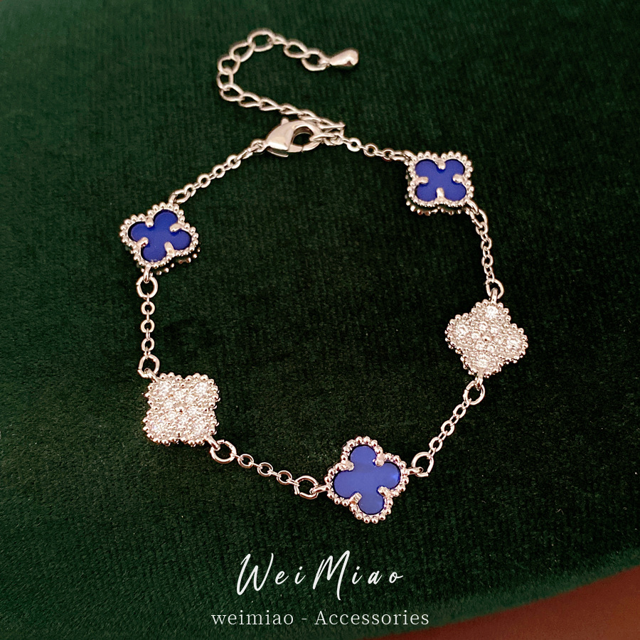 Medieval vintage zircon floreciente pulsera de hierba lujosa pulsera de nicho alta sensación de personalidad retro pulsera