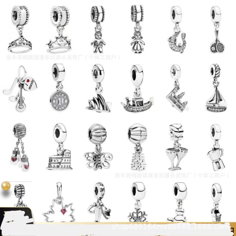 Pandora S925 Sterling Silver Snake Bone Bracelet Beaded Pendant Classic Series Beads Hot Selling Beaded Diy Jewelry